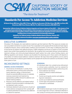 Standards For Access To Addiction Medicine Services